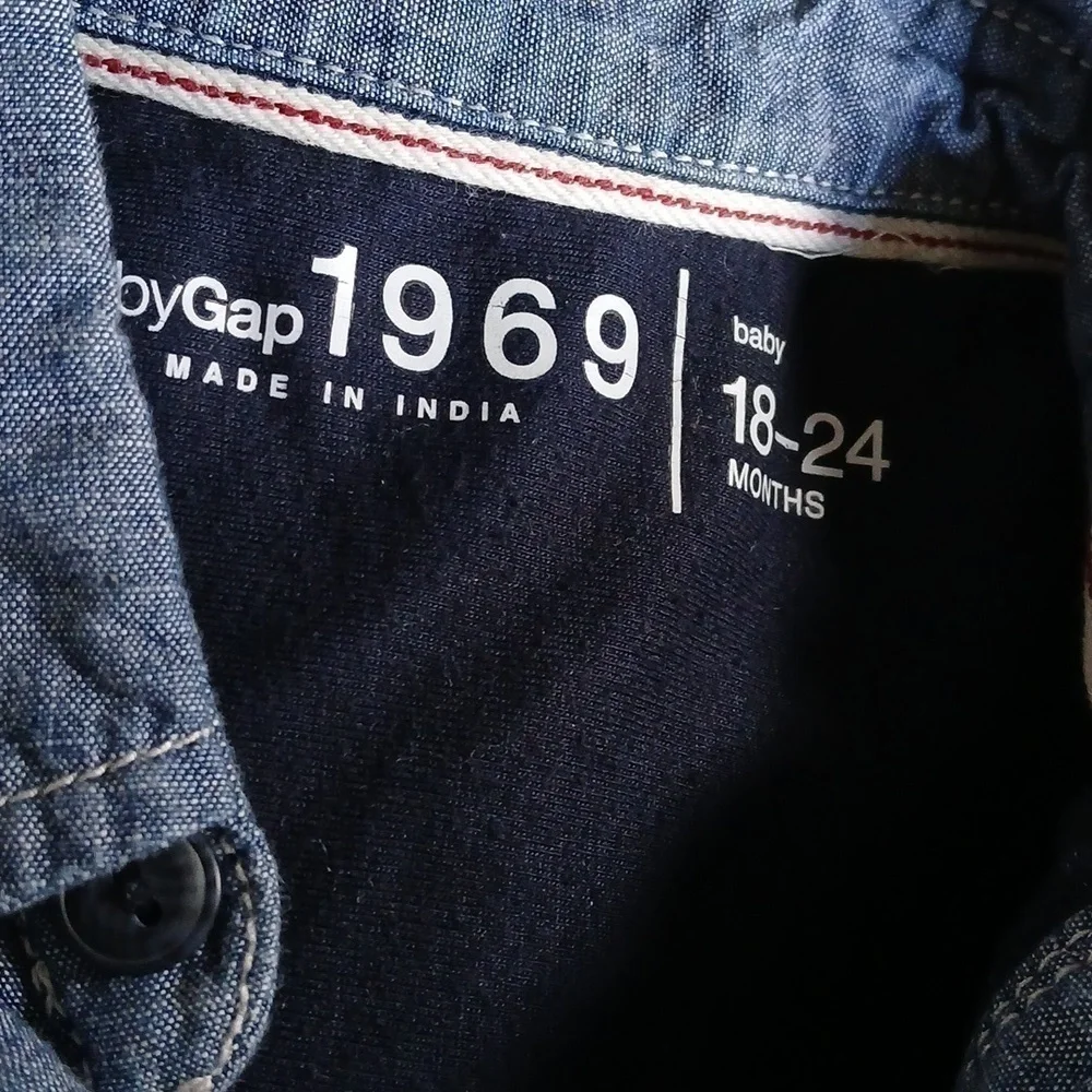 Baby GAP 1969 Jumpsuit Lightweight Chambray w/Jersey Lining Cotton Blue